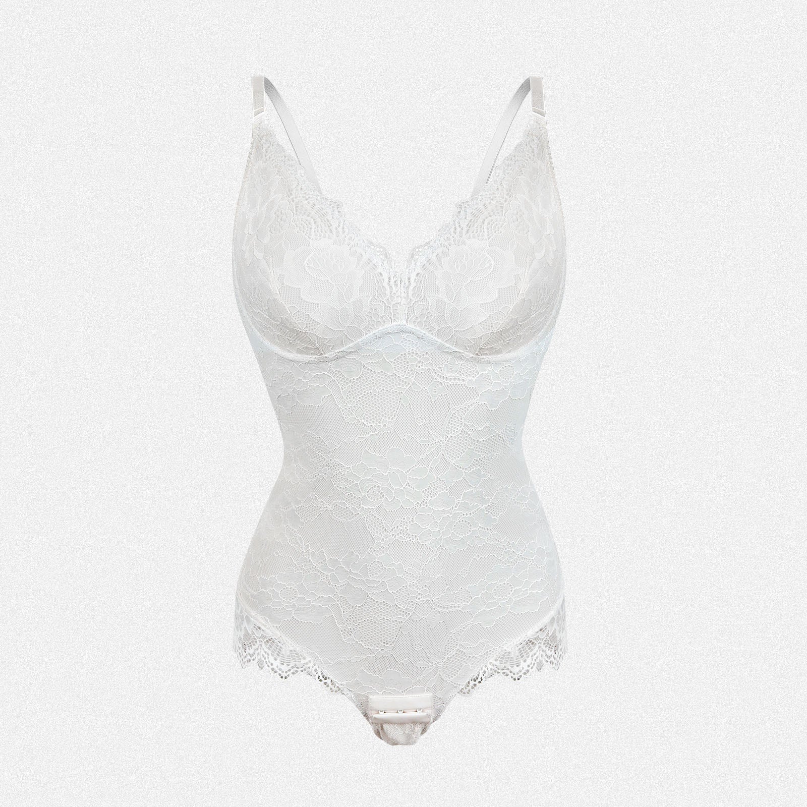 Shaperin Shapewear V Neck Backless Tummy Control Thong Lace Bodysuit