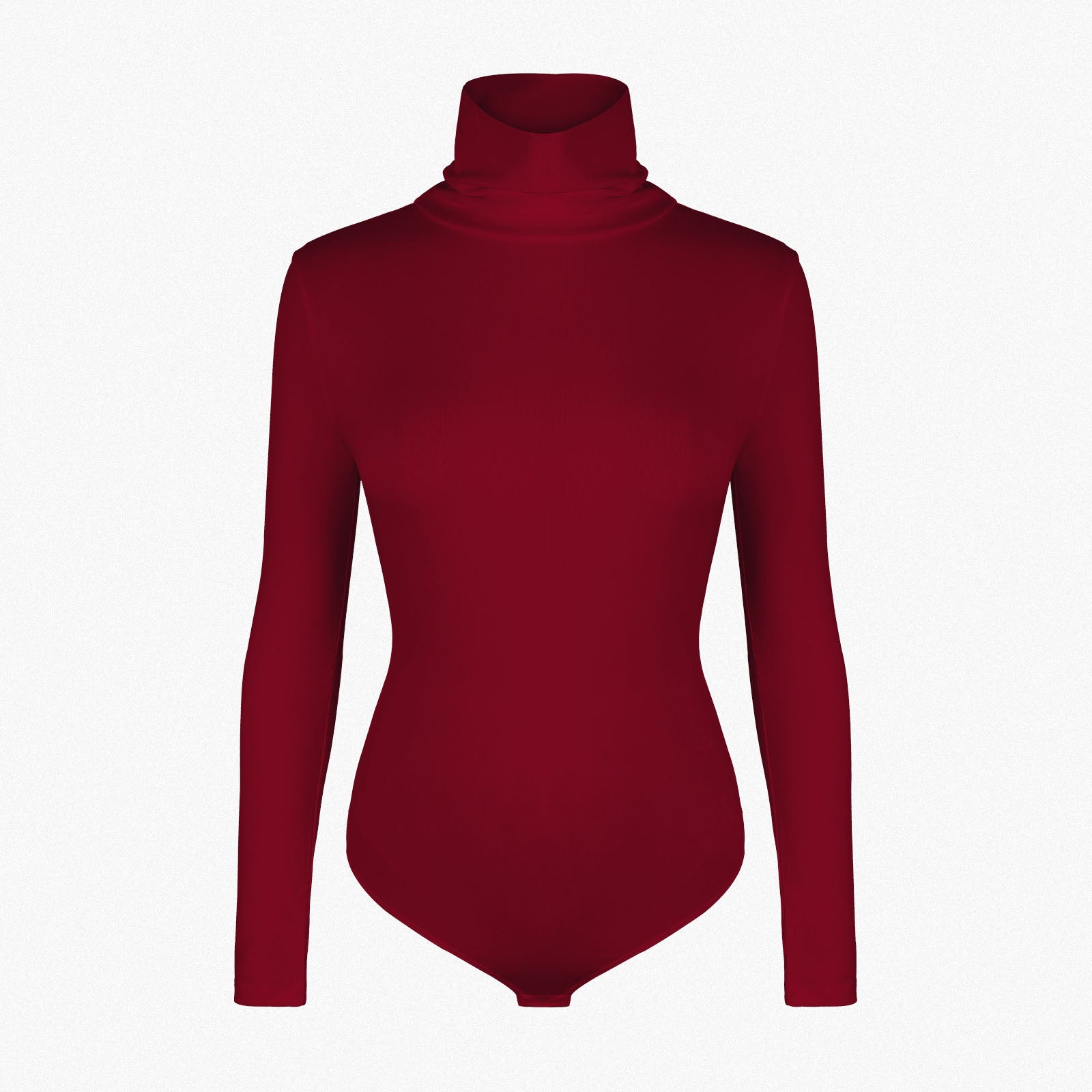 SHAPERIN Slim-Fit High Neck Long Sleeve Fleece Bodysuit Top