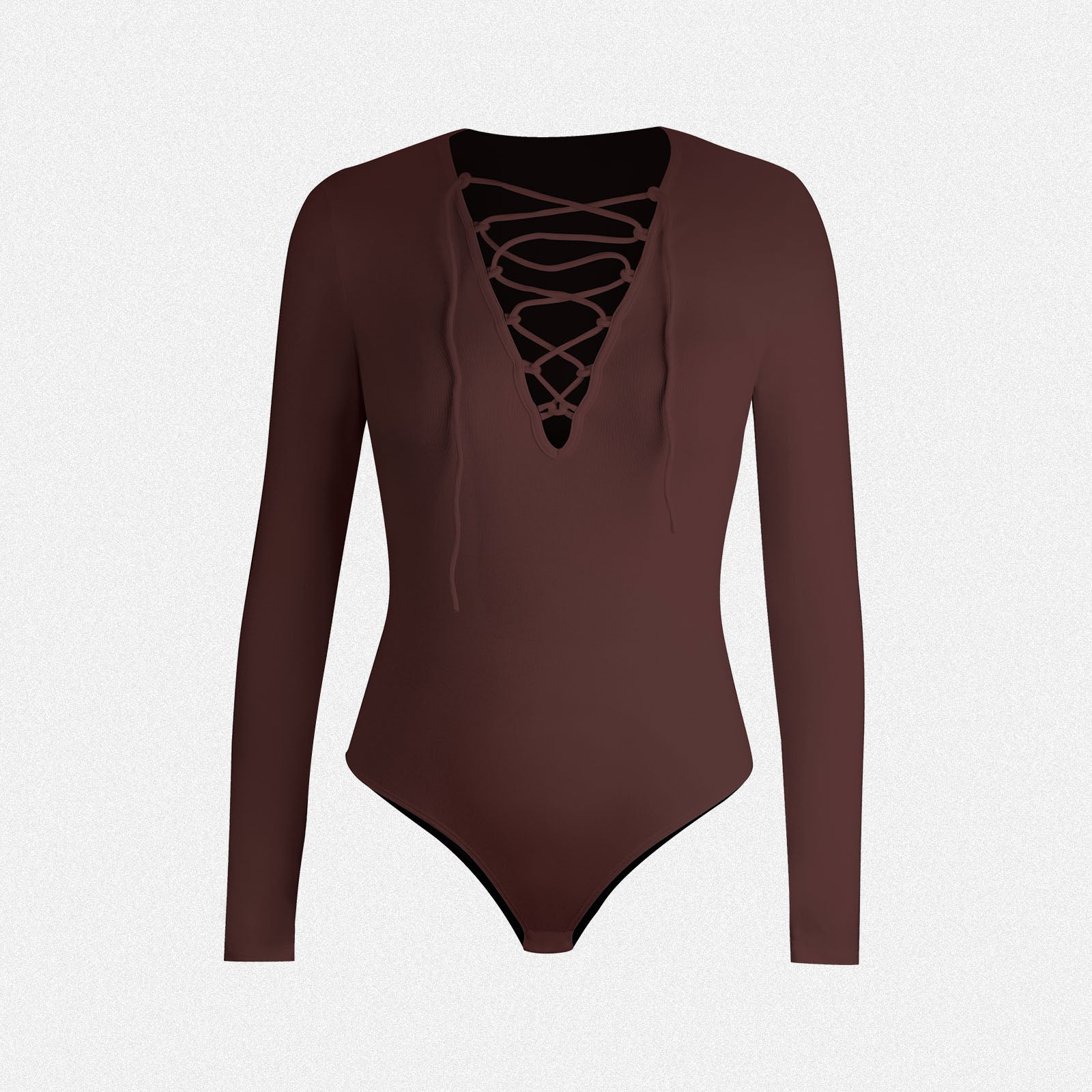 Shaperin Long Sleeve Deep V Criss Cross Bodysuit Top