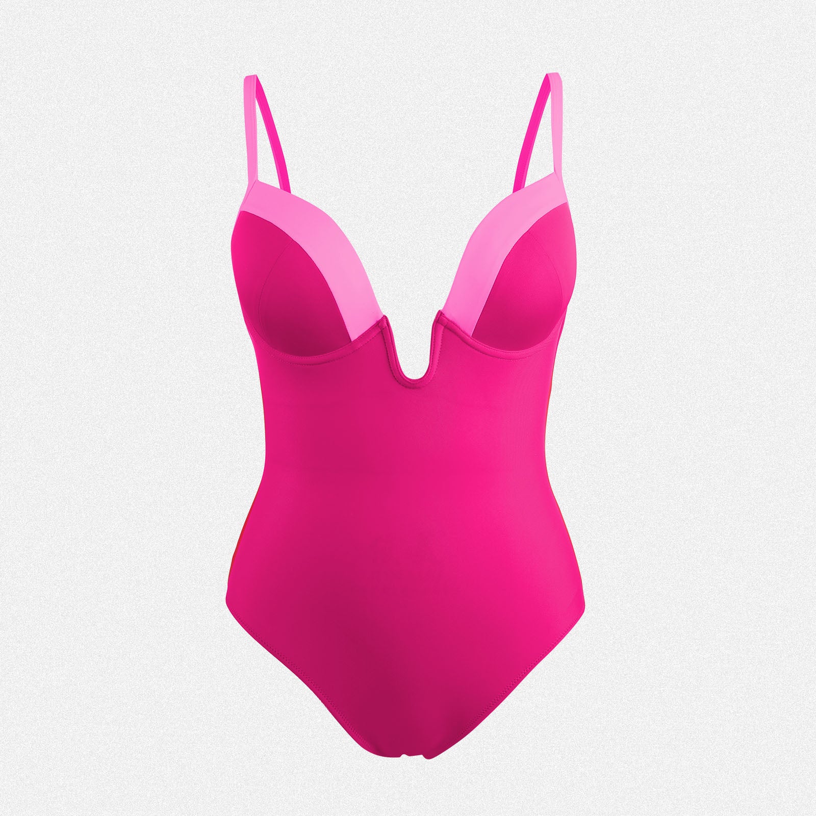 Shaperin One Piece Swimsuit Deep U Plunge Tummy Control Swimwear