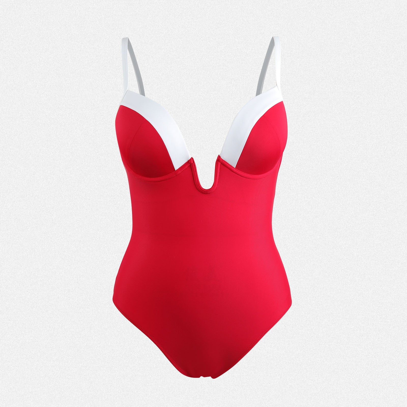 Shaperin One Piece Swimsuit Deep U Plunge Tummy Control Swimwear