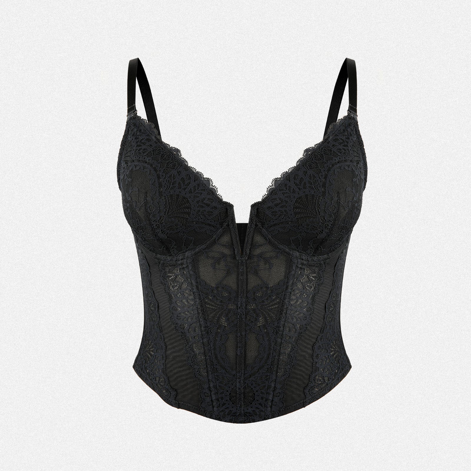 Shaperin Sexy Lace Bustier Crop Top with Underwire for Women Going Out