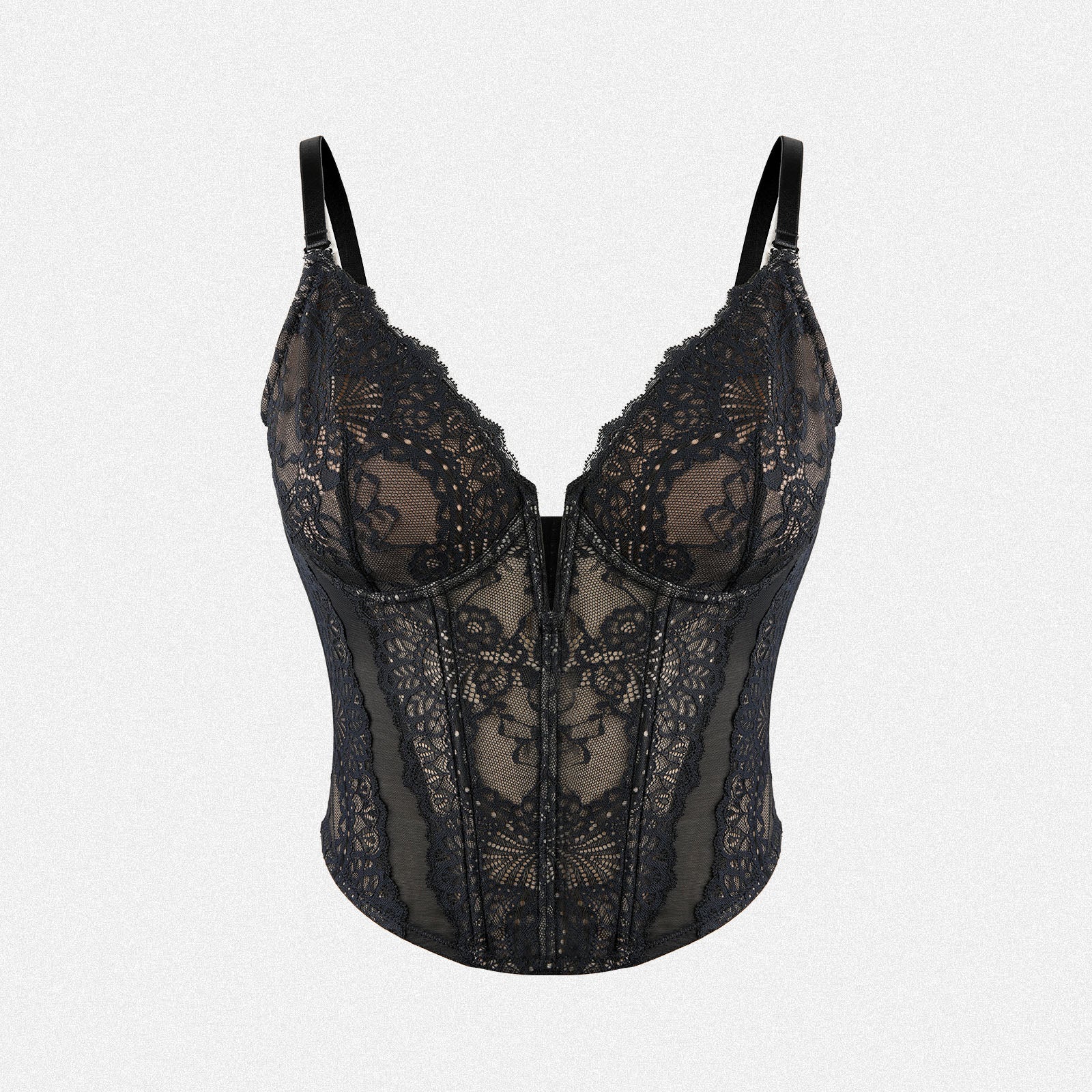 Shaperin Sexy Lace Bustier Crop Top with Underwire for Women Going Out