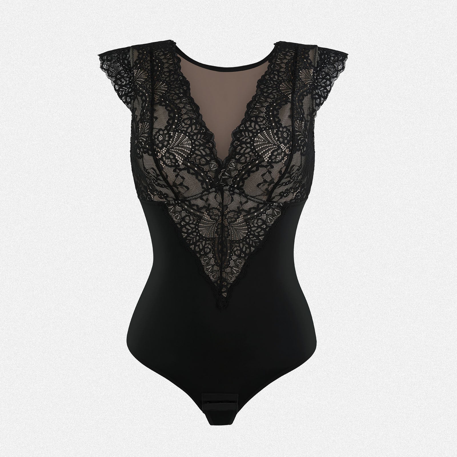 Shaperin Shapewear V-neck Sleeveless Sculpting Lace Bodysuit