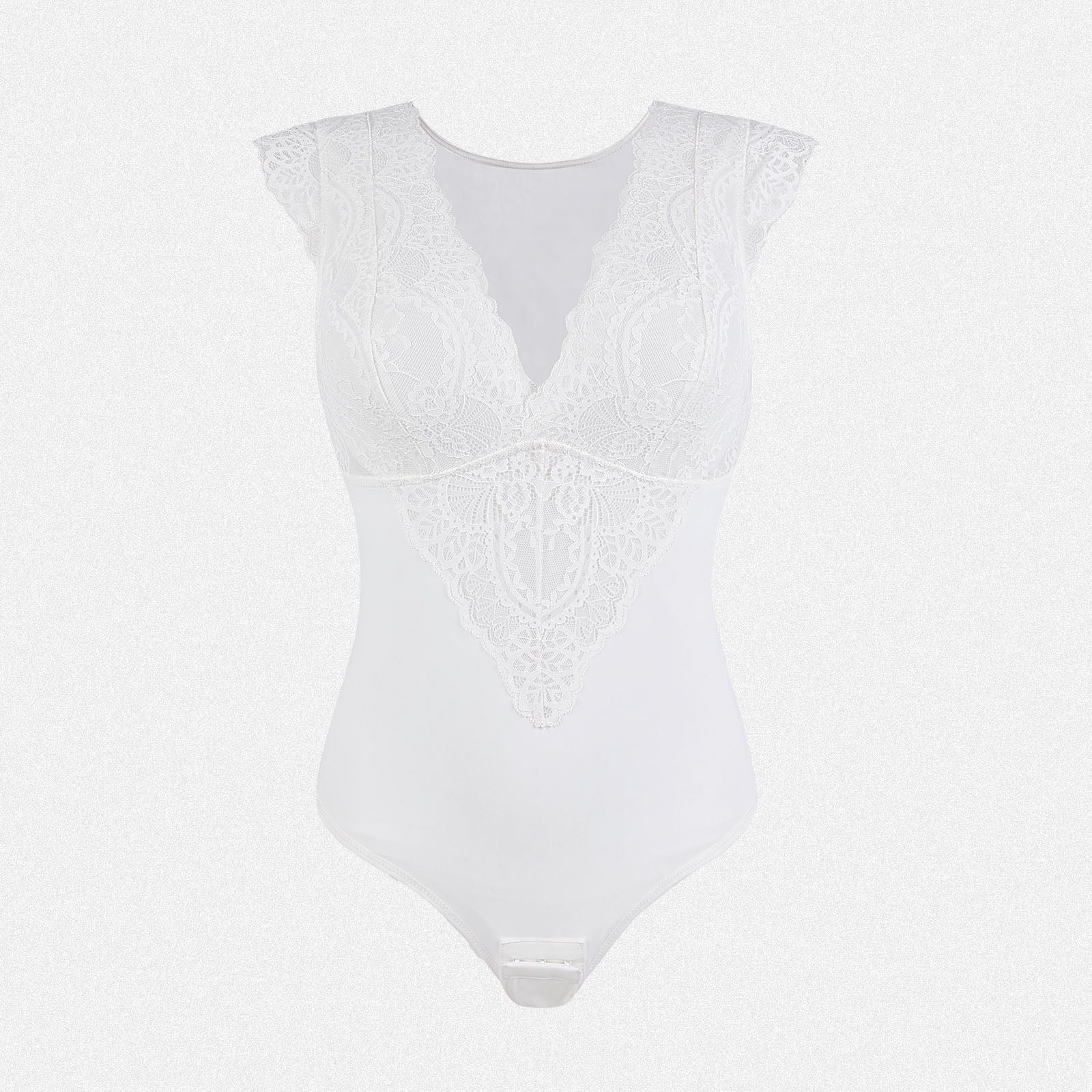 Shaperin Shapewear V-neck Sleeveless Sculpting Lace Bodysuit