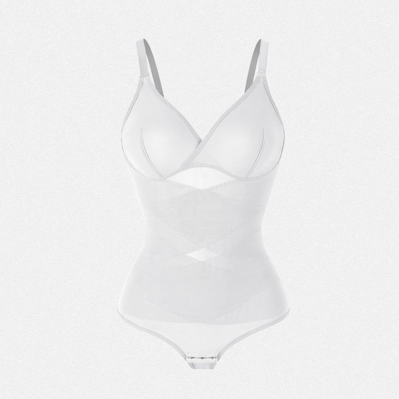 Shaperin Tummy Control Bodysuit Shaper with V Neck & Adjustable Straps
