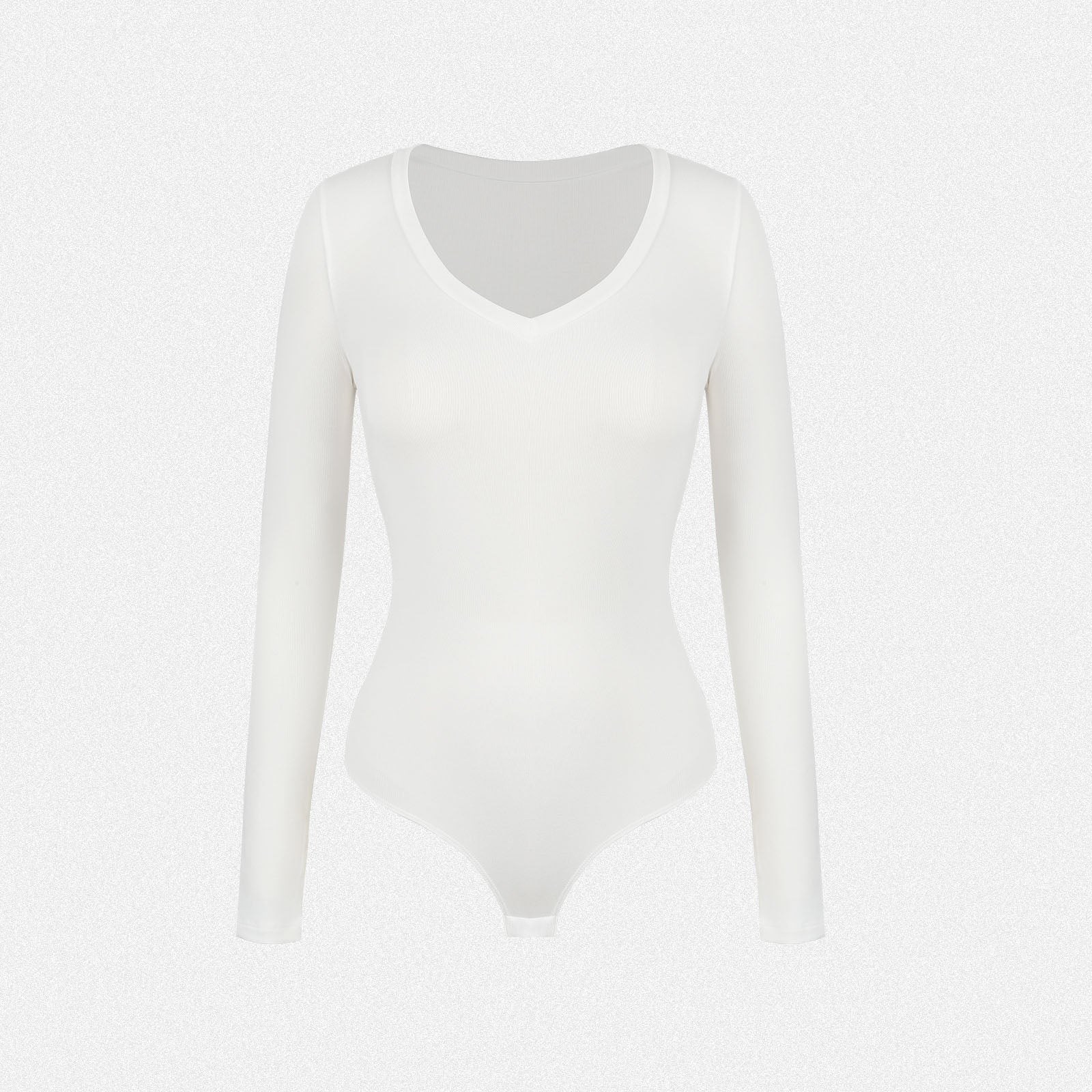Shaperin V Neck Long Sleeve Bodysuit Top