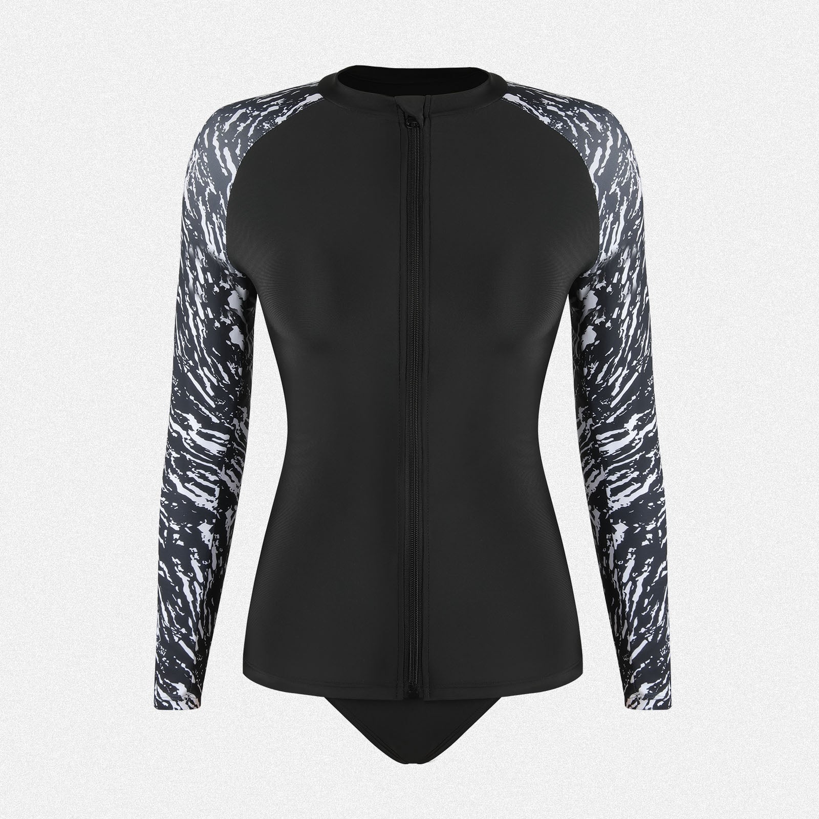 Shaperin Women’s Long Sleeve 2-Piece Rash Guard UPF 50+ Zip Swimsuit