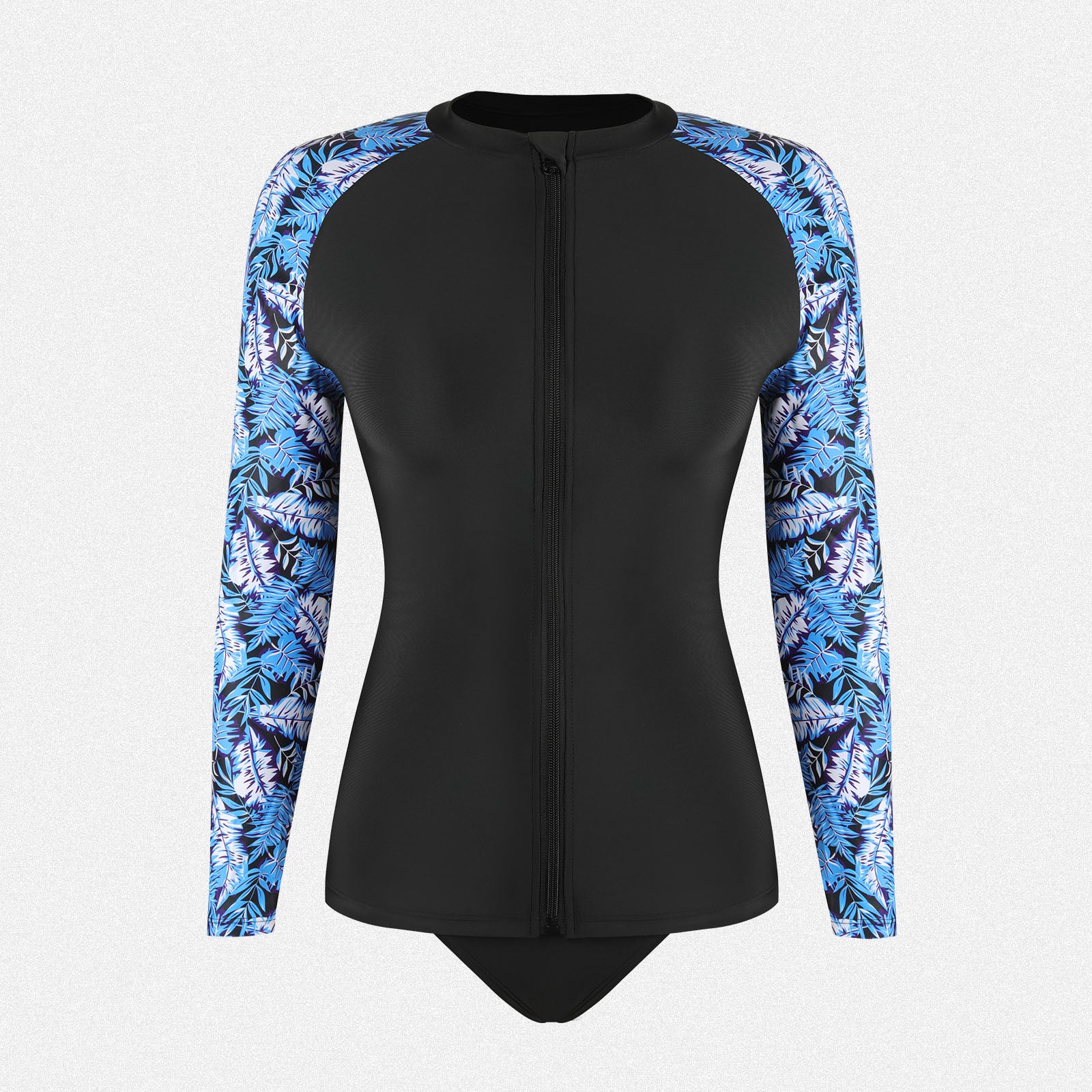 Shaperin Women’s Long Sleeve 2-Piece Rash Guard UPF 50+ Zip Swimsuit
