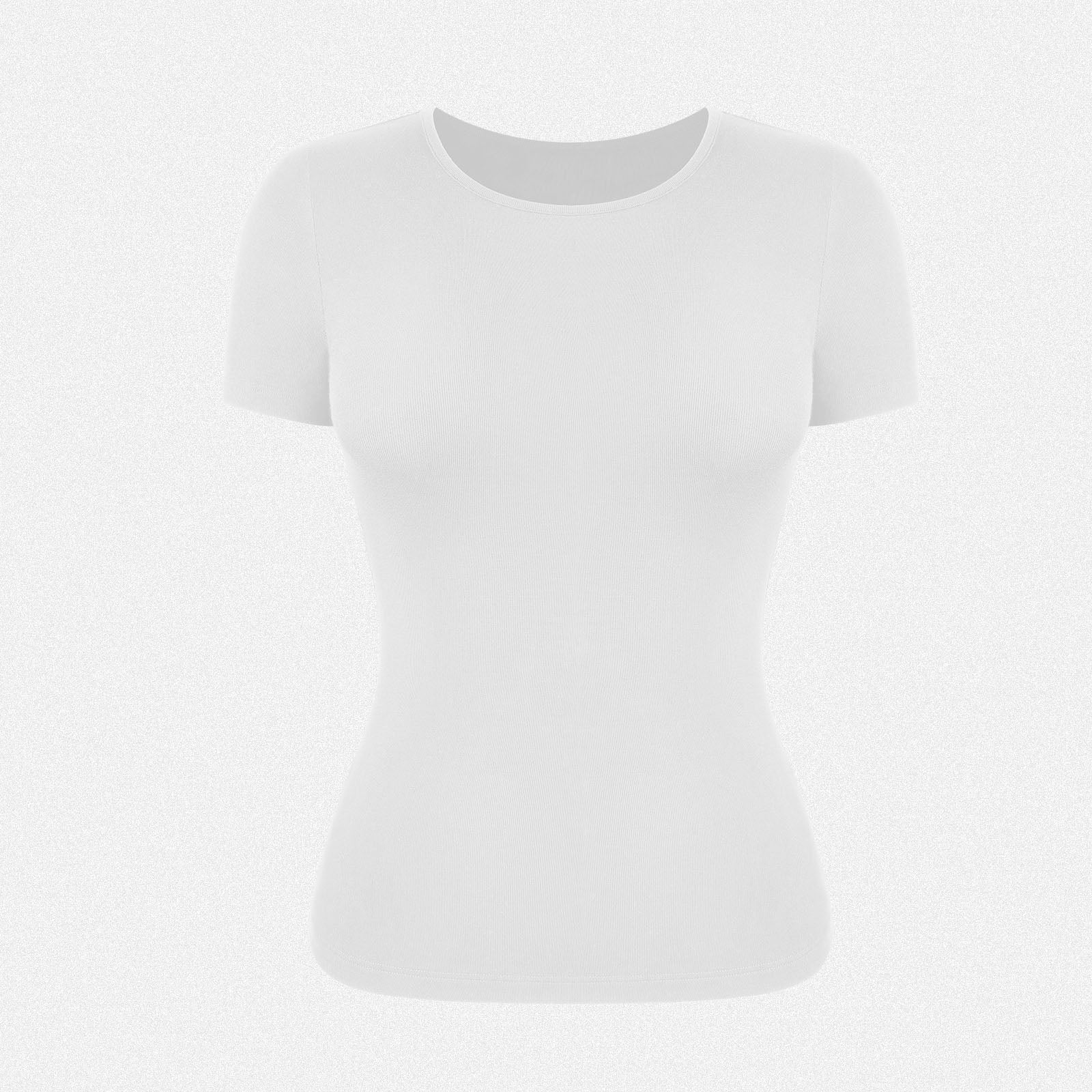 Shaperin Short Sleeve Basic Slim Fit Blouse Round Neck T-Shirt Crewneck Tops