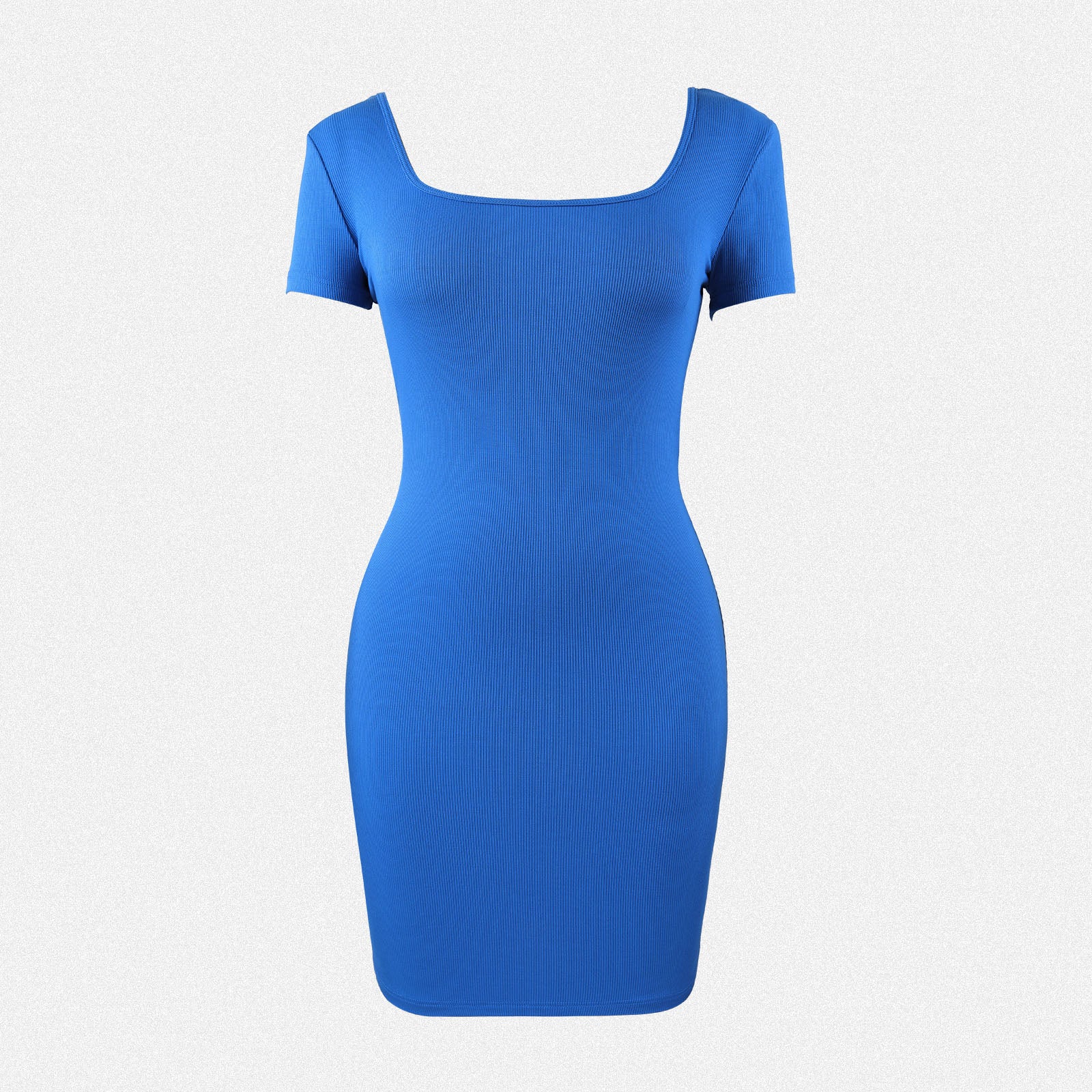 Shaperin Short Sleeve Bodycon Casual Dress Square Neck Wrap Dress