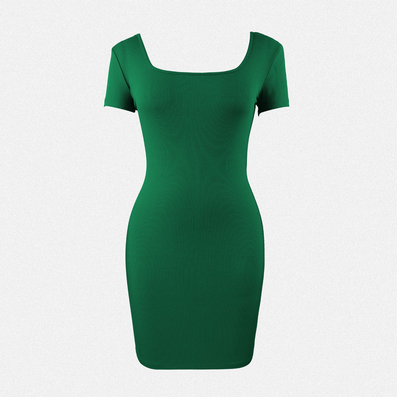 Shaperin Short Sleeve Bodycon Casual Dress Square Neck Wrap Dress