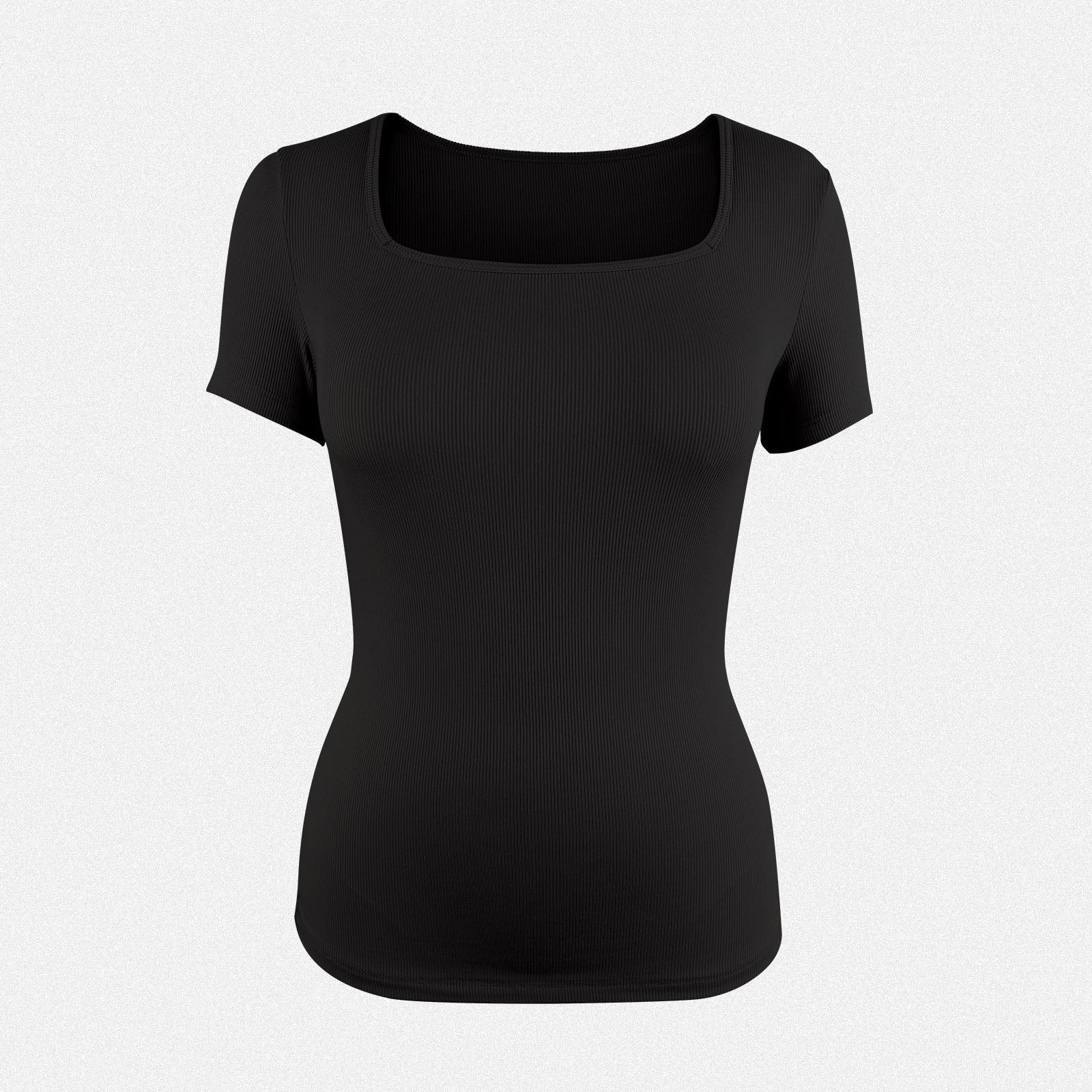 Shaperin Square Neck Short Sleeve Tops Blouse Slim fit T-Shirt
