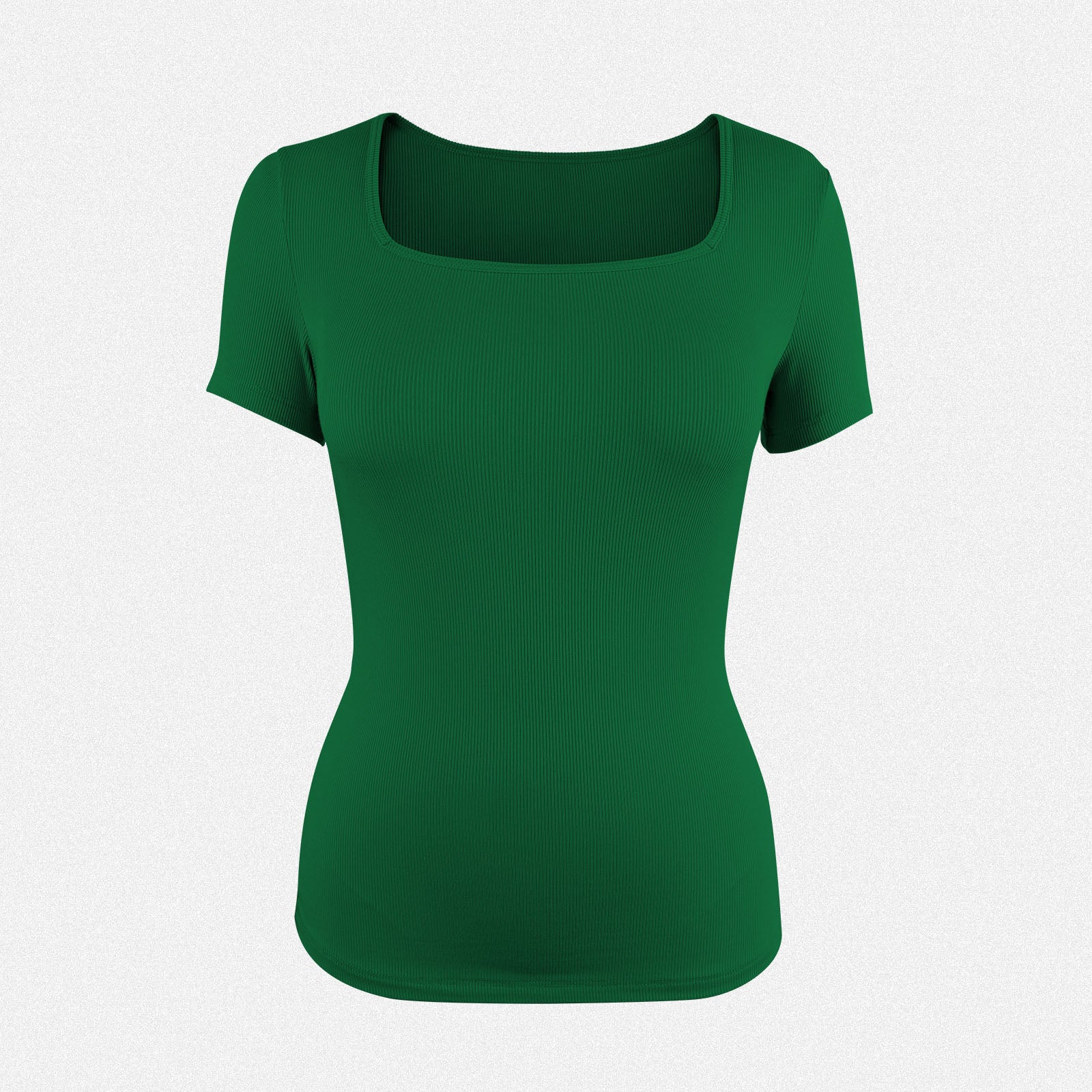 Shaperin Square Neck Short Sleeve Tops Blouse Slim fit T-Shirt