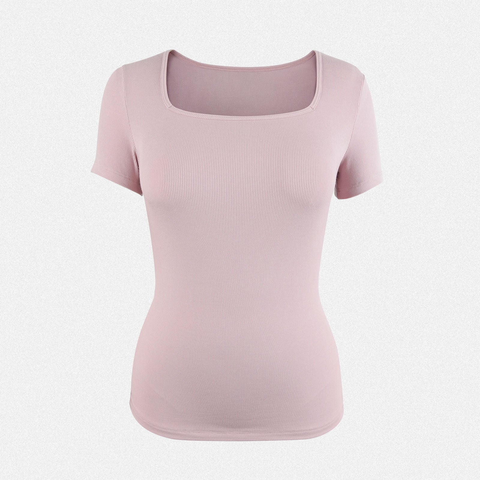Shaperin Square Neck Short Sleeve Tops Blouse Slim fit T-Shirt