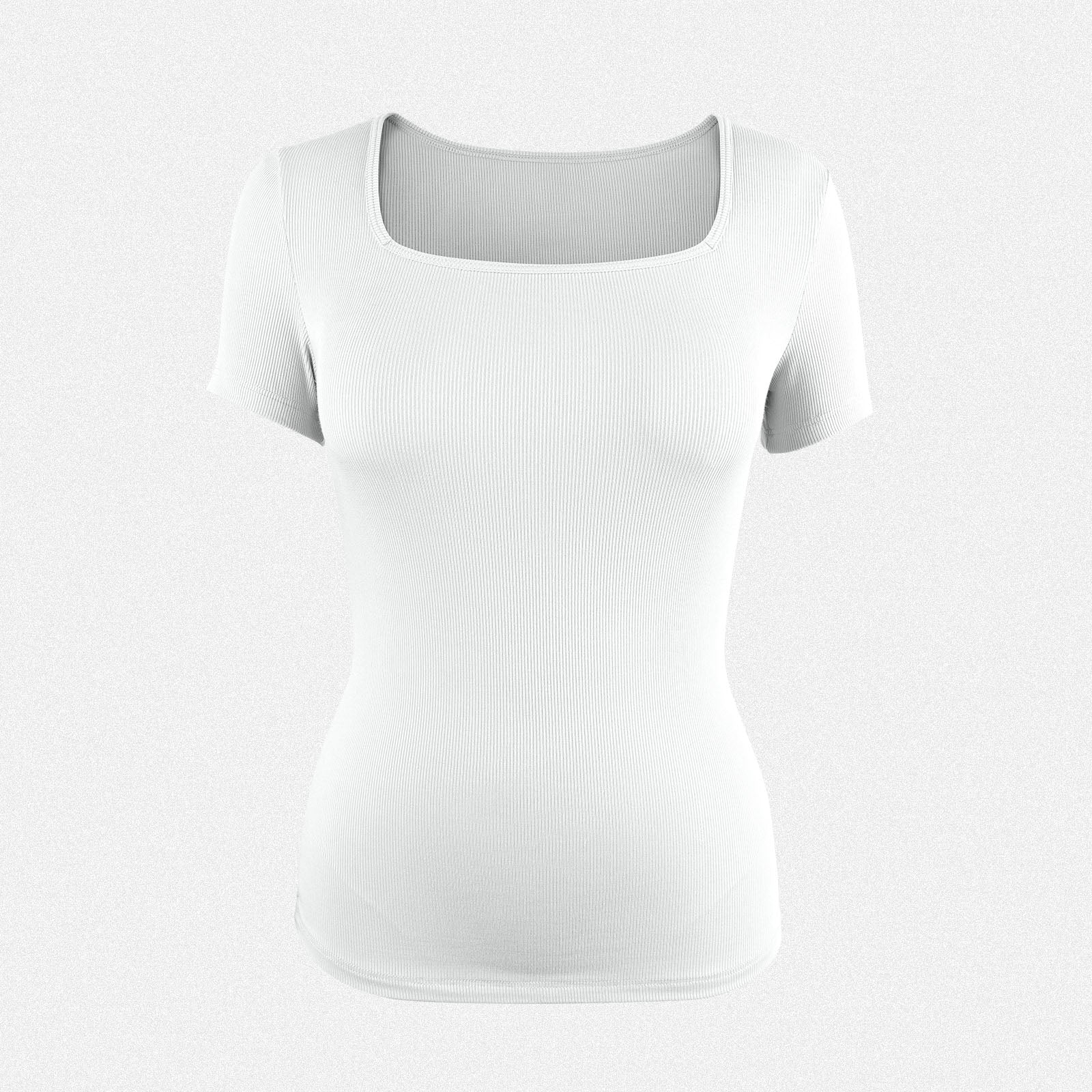 Shaperin Square Neck Short Sleeve Tops Blouse Slim fit T-Shirt