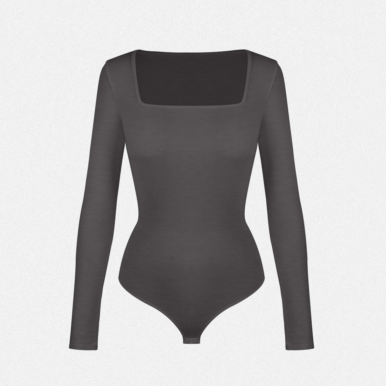 Shaperin Square Neck Long Sleeve Bodysuit Top