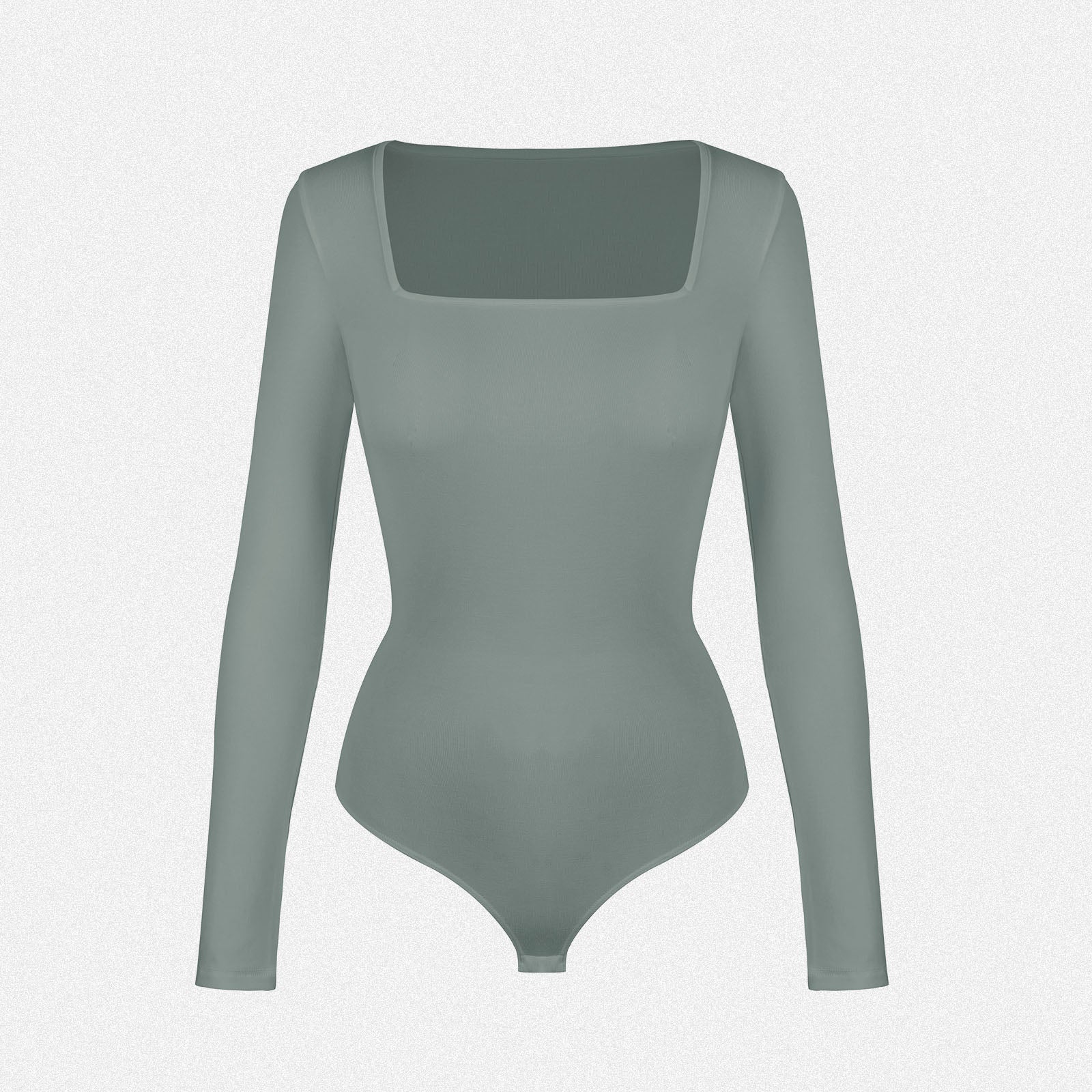Shaperin Square Neck Long Sleeve Bodysuit Top