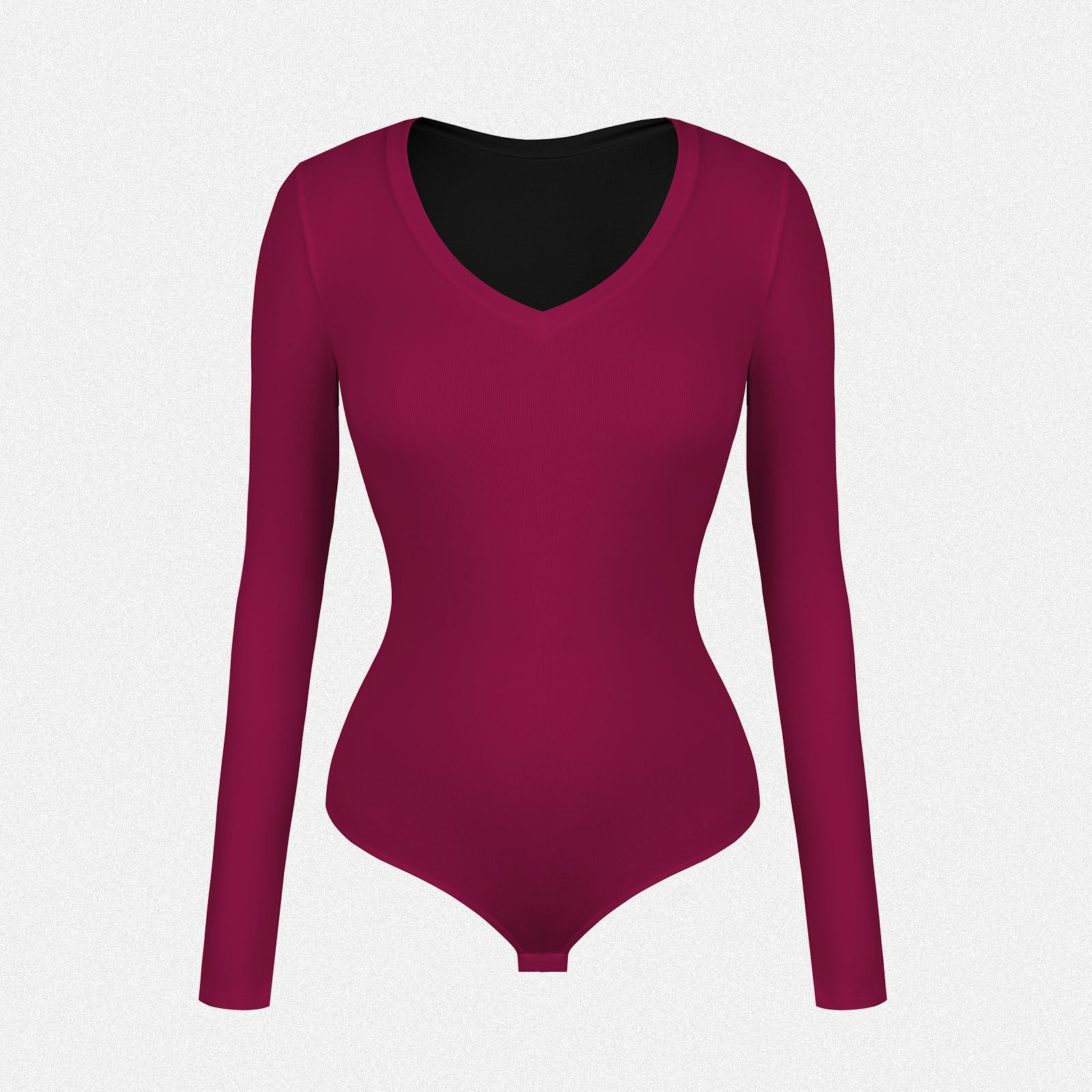 Shaperin V Neck Long Sleeve Bodysuit Top