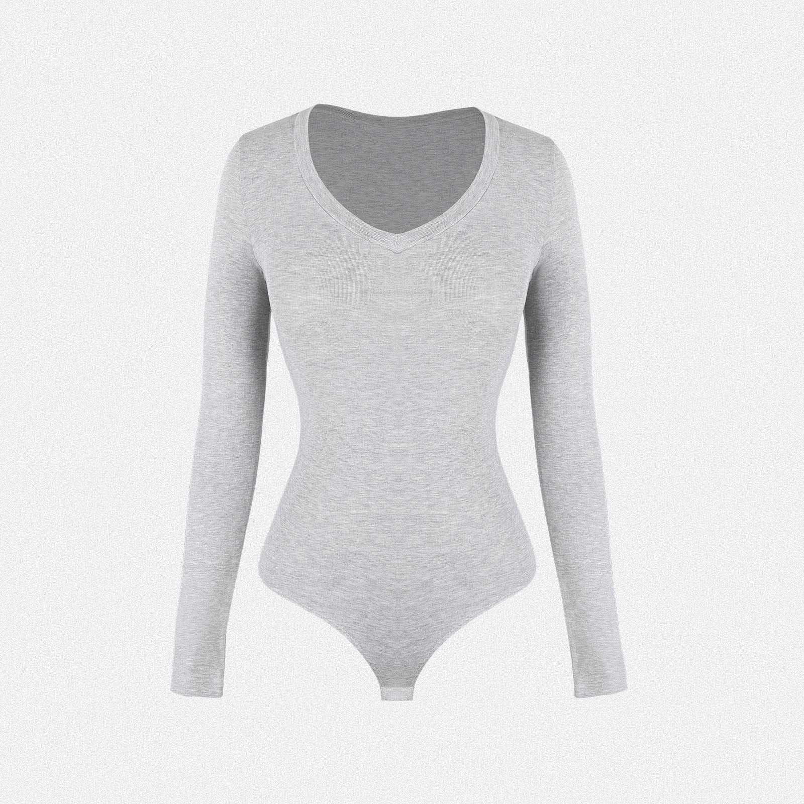 Shaperin V Neck Long Sleeve Bodysuit Top