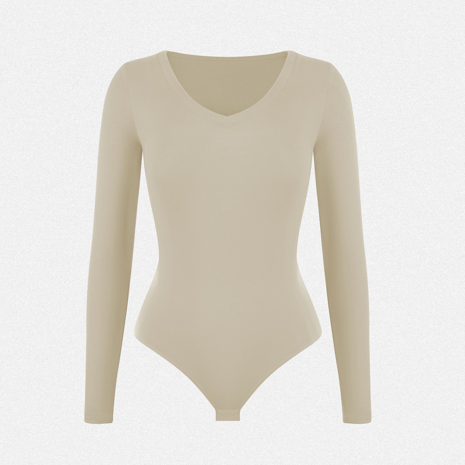 Shaperin Women’s V Neck Long Sleeve Ribbed Fleece Bodysuit Thermal Top