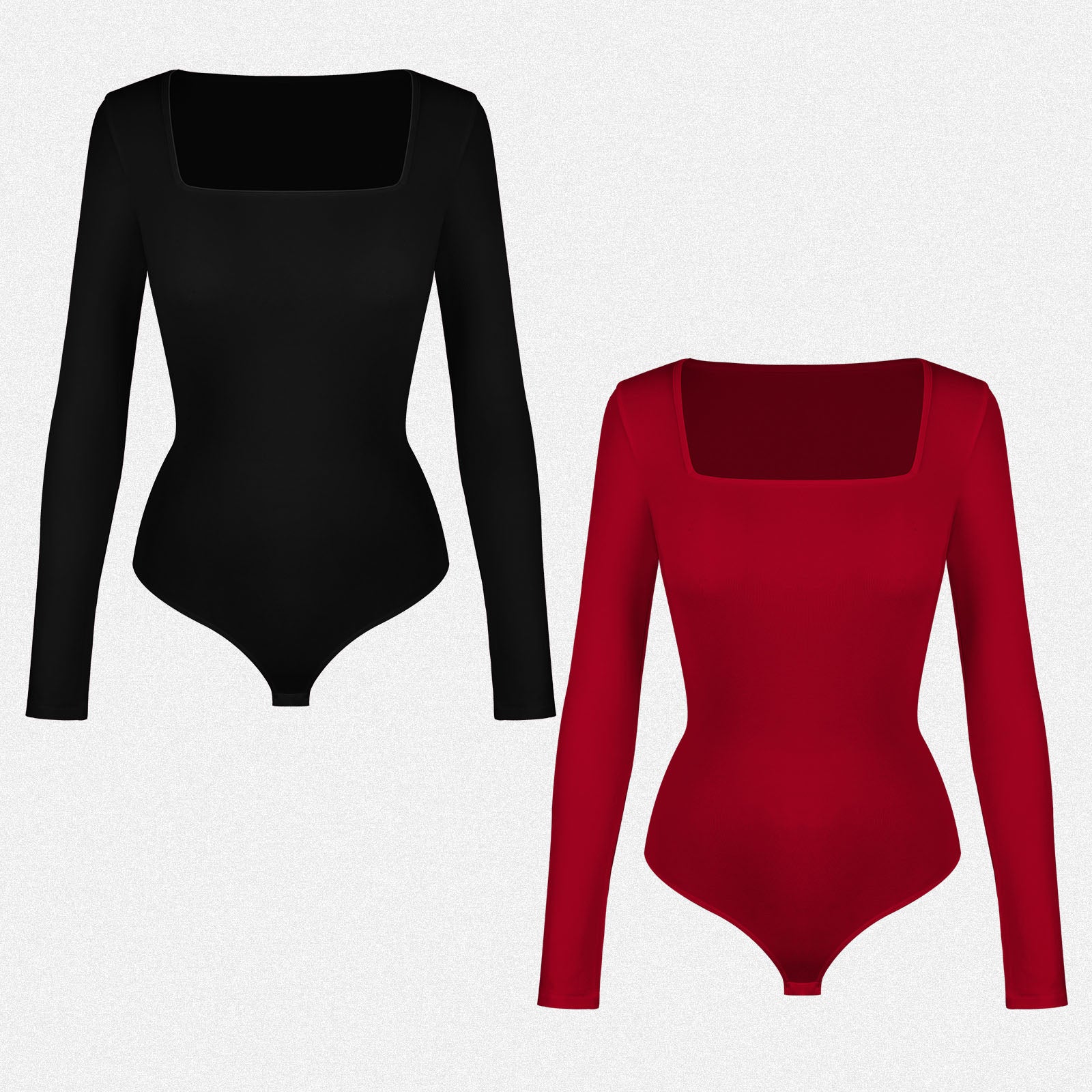 SHAPERIN Women’s 2 Piece Long Sleeve Stretch Bodysuit Set Tops