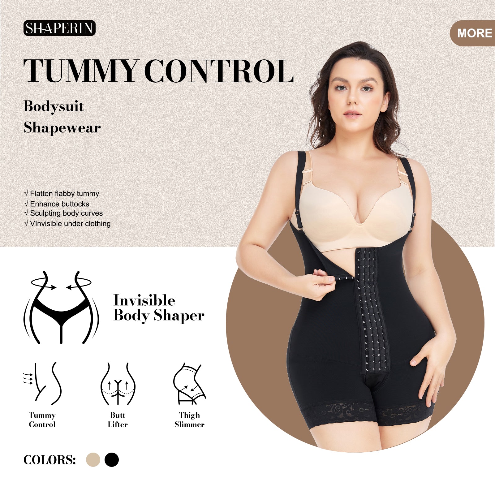 Shaperin Tummy Control Fajas Colombianas Shapewear