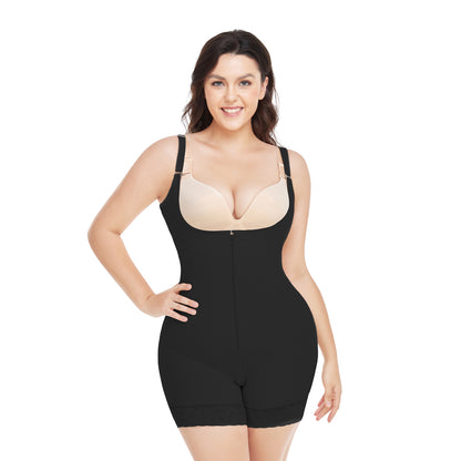 Shaperin Zipper Fajas Colombianas Open Bust Bodysuit