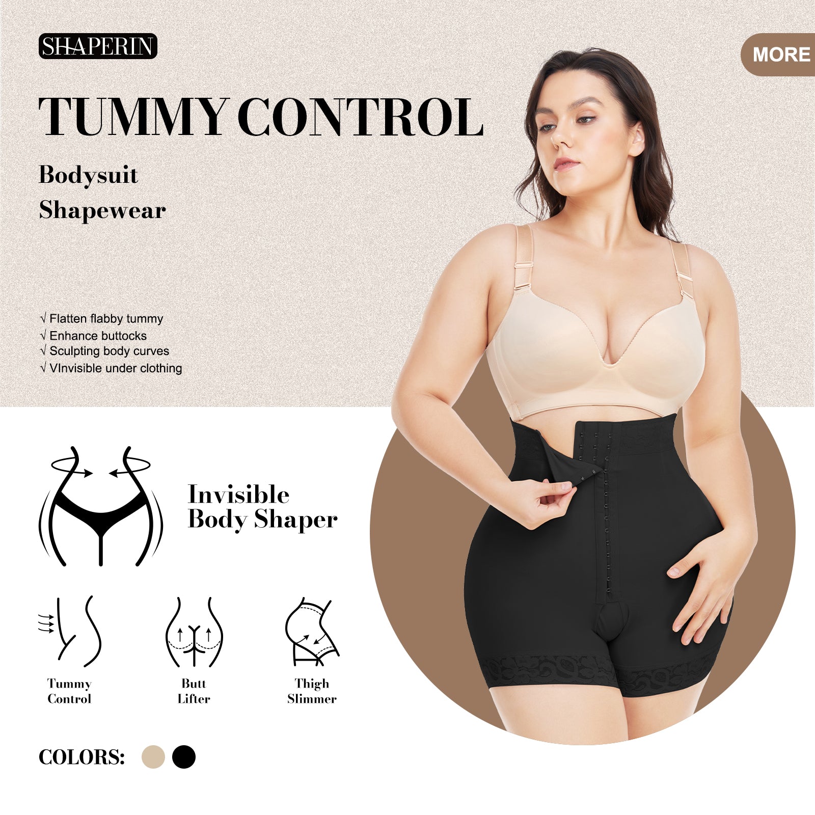 Shaperin Tummy Control Shapewear Faja Shorts