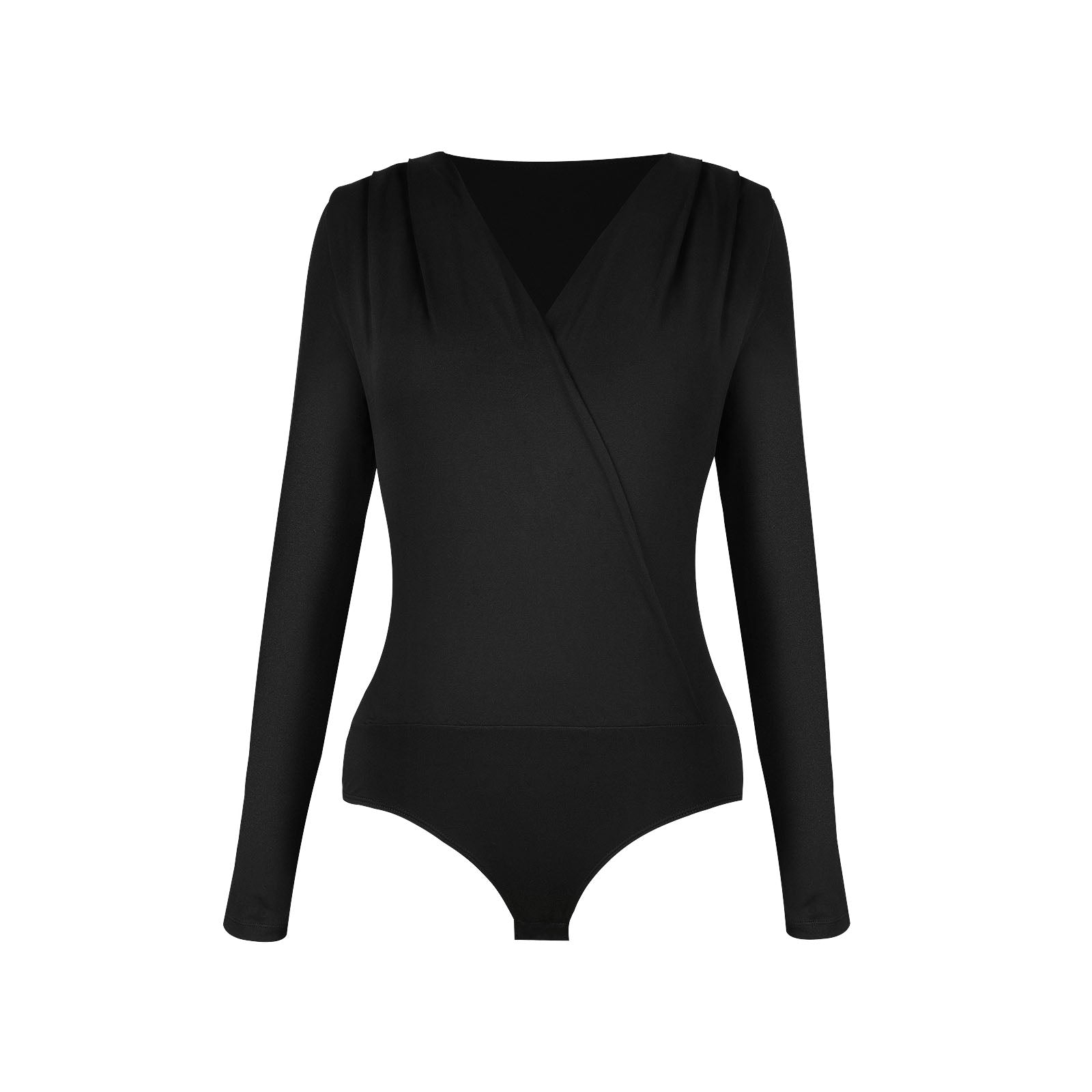 Shaperin Women's V Neck Long Sleeve Bodysuit