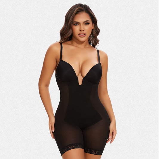 Shaperin Backless U Plunge Shapewear Bodysuit Strapless Full Body Shaper