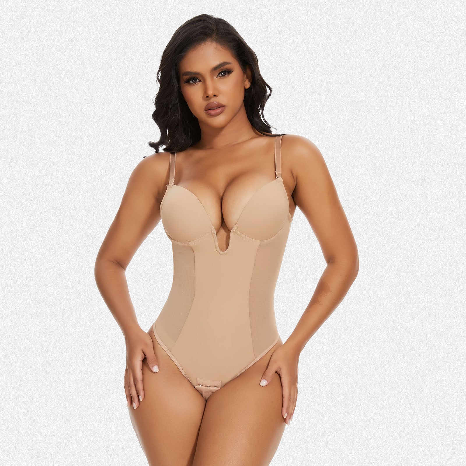 Shaperin Backless U Plunge Thong Shapewear Bodysuit