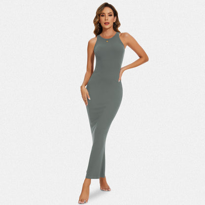 Shaperin Halter Neck Bodycon Maxi Dress