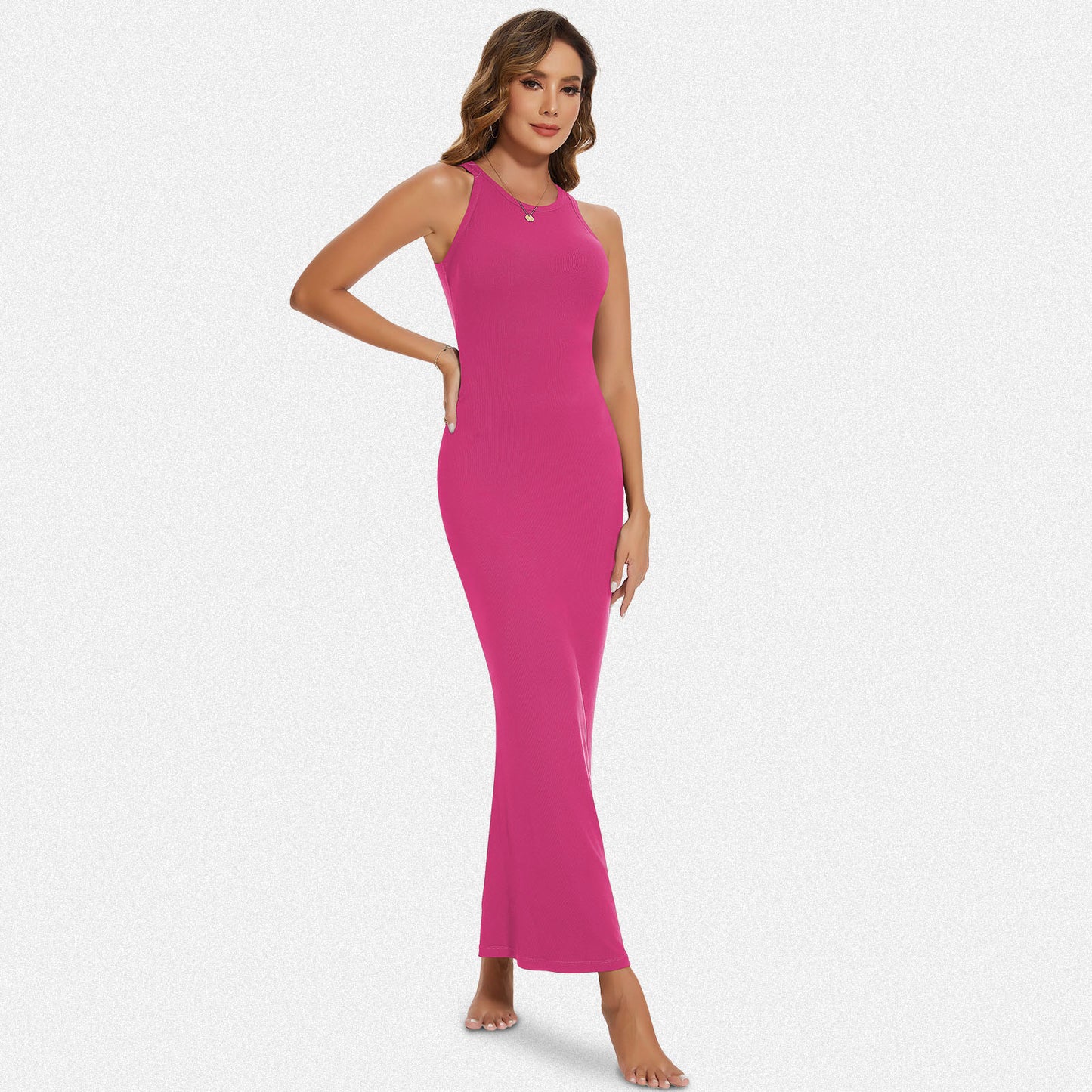 Shaperin Halter Neck Bodycon Maxi Dress