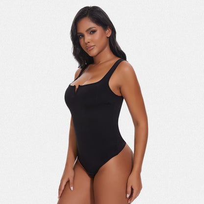 Shaperin Shapewear Notch V Square Neck Bodysuit