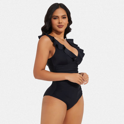 Shaperin Ruffle One Piece Swimsuits Tummy Control Bathing Suit