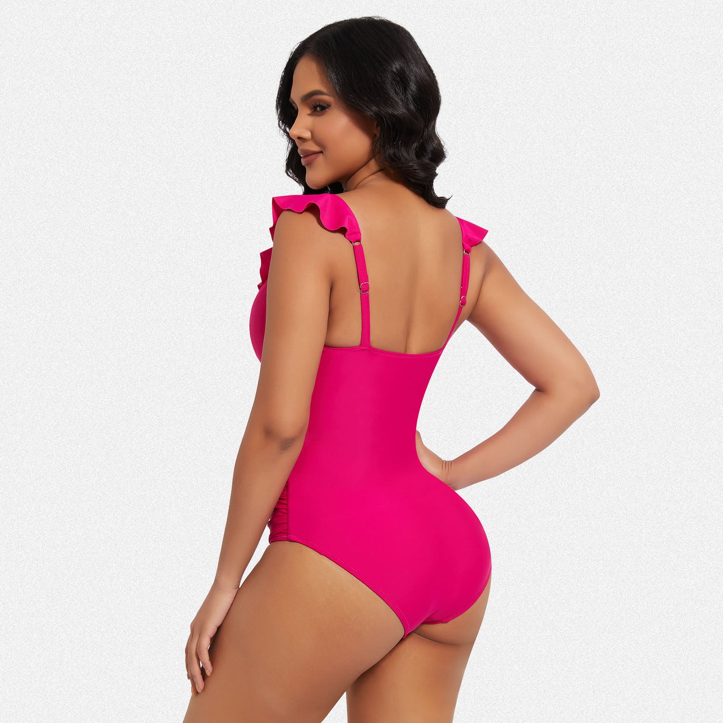 Shaperin Ruffle One Piece Swimsuits Tummy Control Bathing Suit