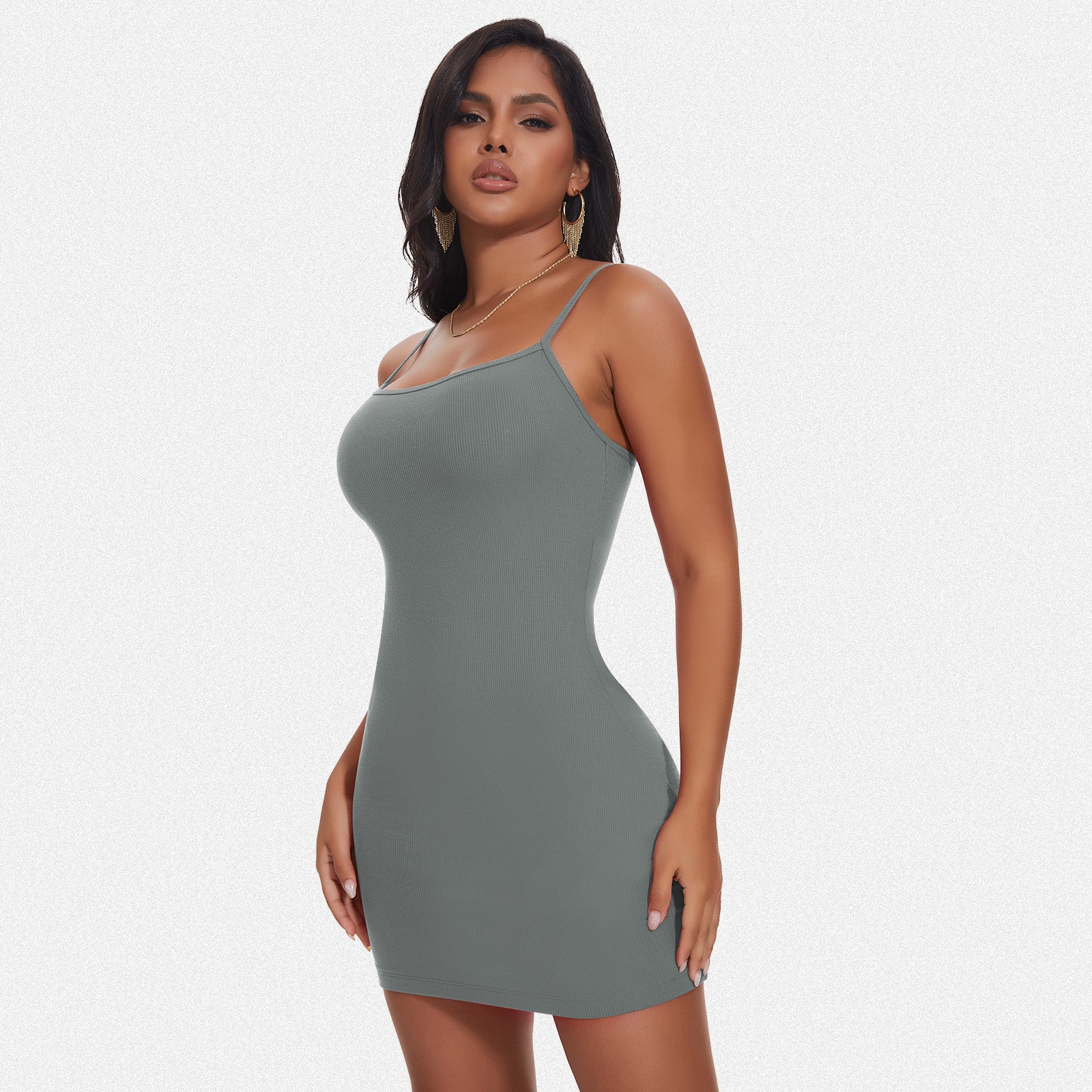 Shaperin Shapewear Adjustable Spaghetti Straps Dress
