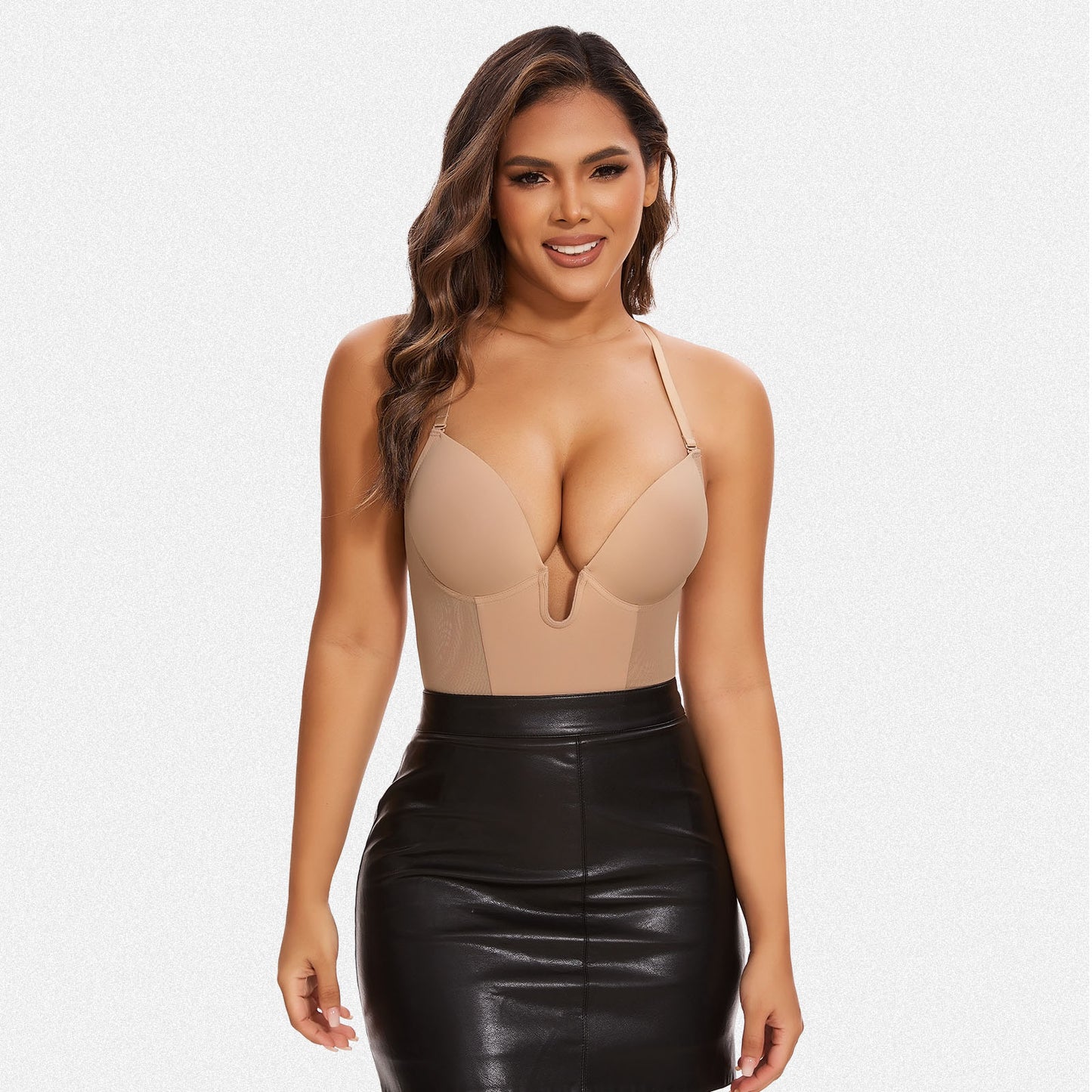 Shaperin Backless U Plunge Sculpting Butt-Lifting Shapewear Bodysuit