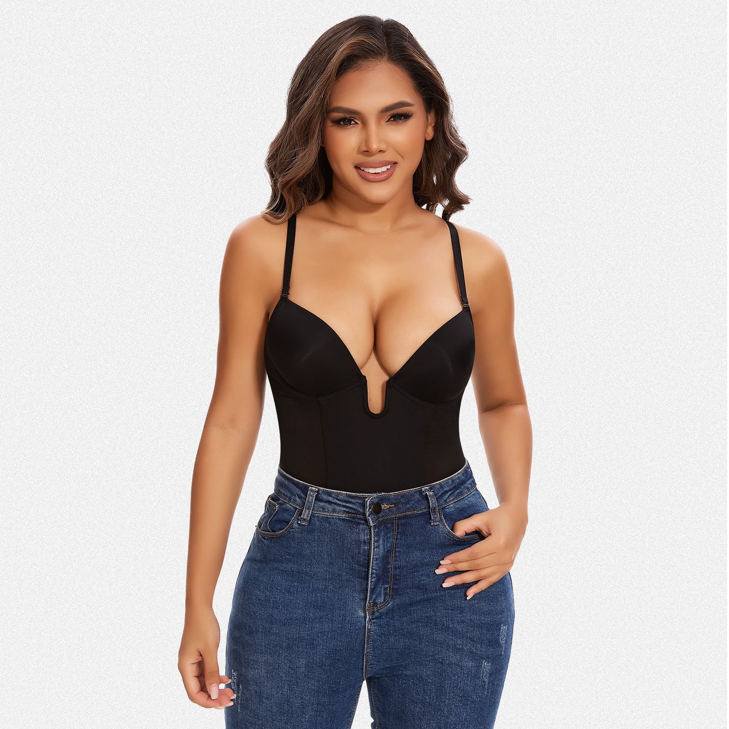 Shaperin Backless U Plunge Sculpting Butt-Lifting Shapewear Bodysuit