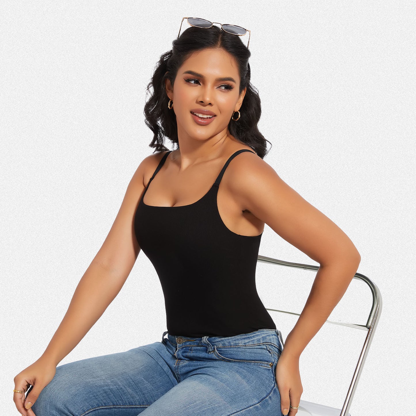 Shaperin Built-In Shapewear Bodysuit 3-In-1 Camisole Tank Top