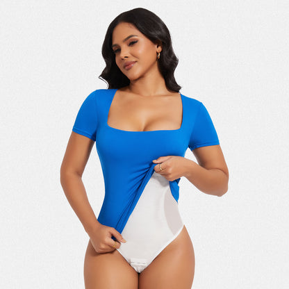 Shaperin Built-In Shapewear Bodysuit 3-In-1 Short Sleeve Top