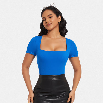 Shaperin Built-In Shapewear Bodysuit 3-In-1 Short Sleeve Top