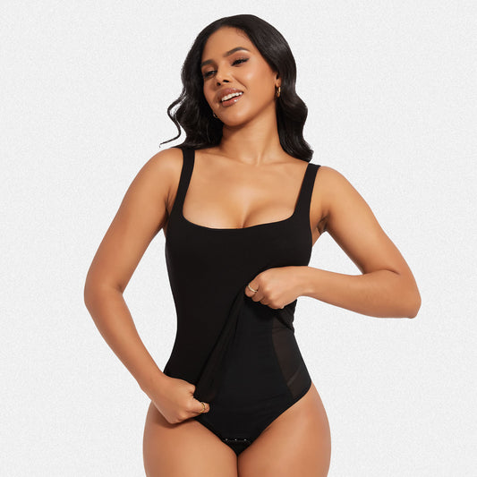 Shaperin Built-In Shapewear Bodysuit 3-In-1 Square Neck Top