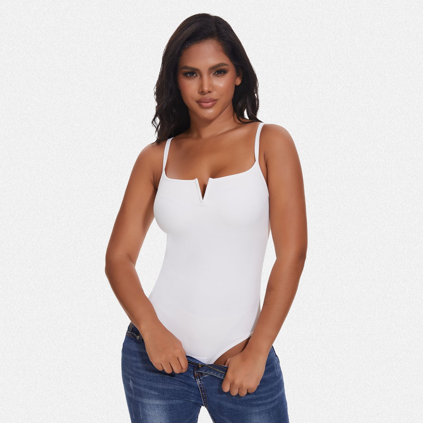 Shaperin Cami Top Shapewear Notch V Square Neck Bodysuit