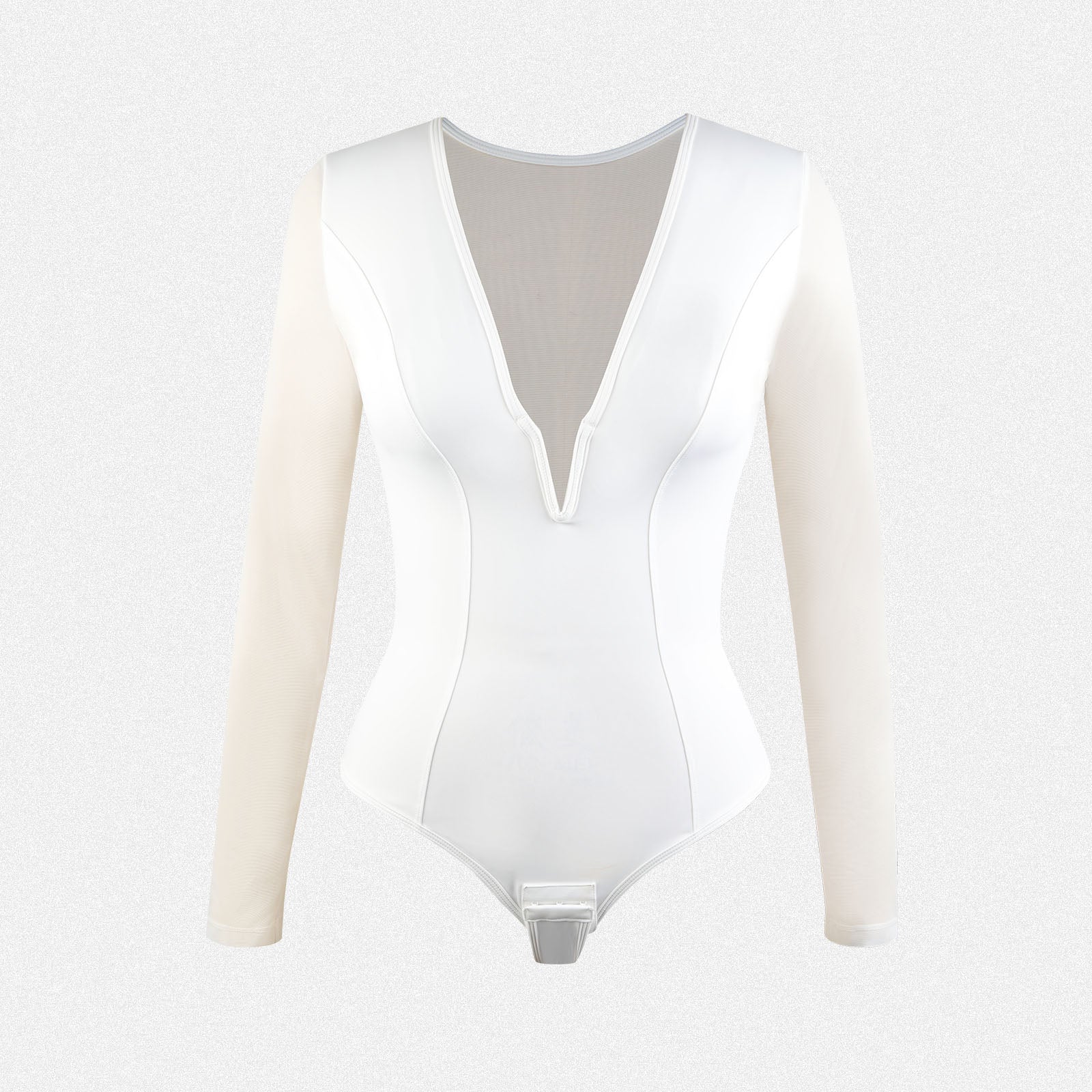 Shaperin Deep V Backless Bodysuit Tops with Tummy Control & Thong Design