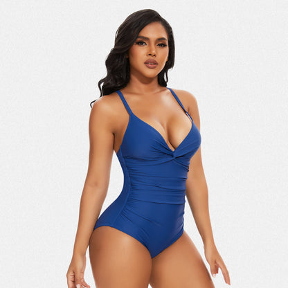 Shaperin Tummy Control One Piece Cross Back Slimming Swimsuit