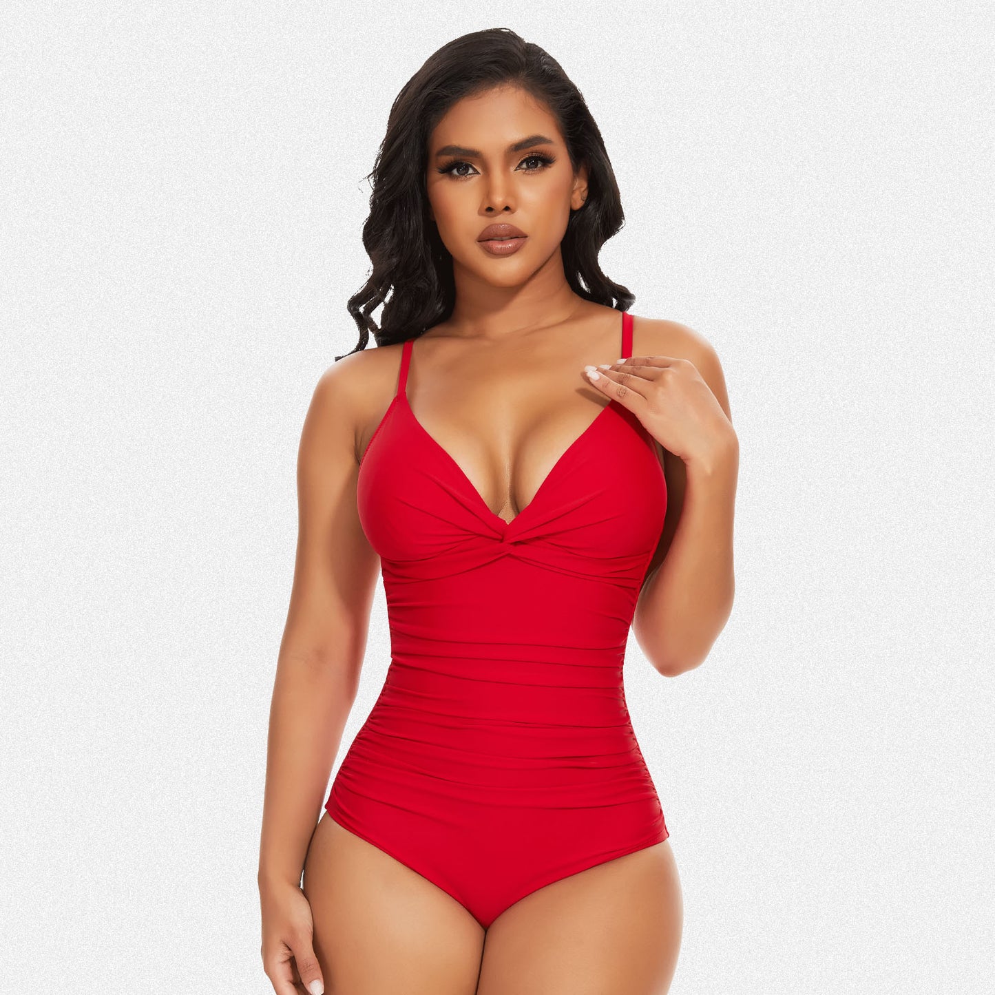 Shaperin Tummy Control One Piece Cross Back Slimming Swimsuit