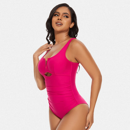 Shaperin Tummy Control One Piece Sexy Cutout Swimsuit