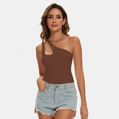 Shaperin One Shoulder Sleeveless Going Out Bodysuits Tops